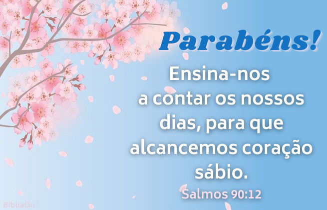 Imagem céu azul árvore com flores rosas - Versículo salmos 90:12 - Ensina-nos a contar os nossos dias para que alcancemos coração sábio.